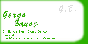 gergo bausz business card
