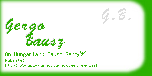 gergo bausz business card